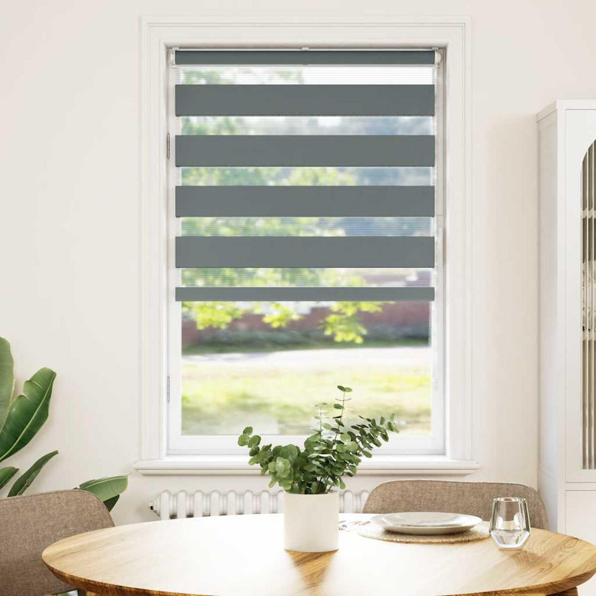 DOPPELROLLO 70/150 cm Stoffbreite 65,9 cm aus Polyester Dunkelgrau - Dunkelgrau, Textil (70/150cm) - vidaXL