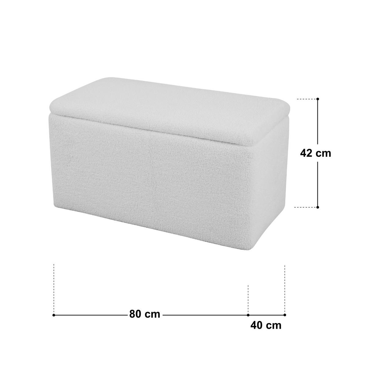 SITZBANK LEAF mit Stauraum Weiß - Weiß, Textil (80/44/40cm) - SVITA