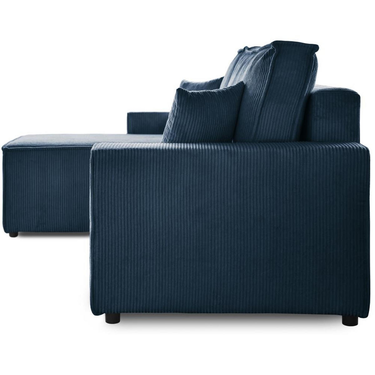ECKSCHLAFSOFA mit Schlaffunktion Hektor dunkelblau - Schwarz/Dunkelblau, Kunststoff/Textil (247/152cm) - Beautysofa