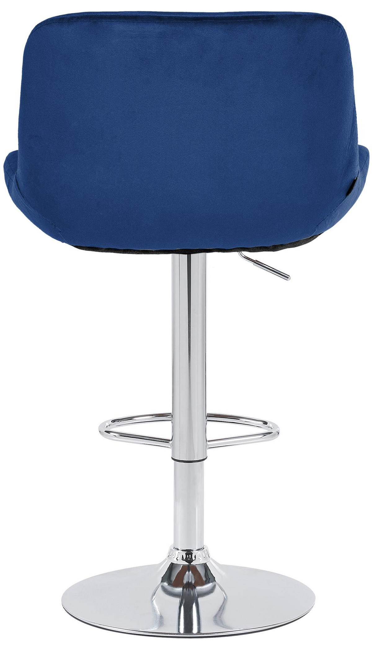 BARHOCKER 2er Set Samt Blau - Chromfarben/Blau, Textil/Metall (50/85/50cm) - CLP