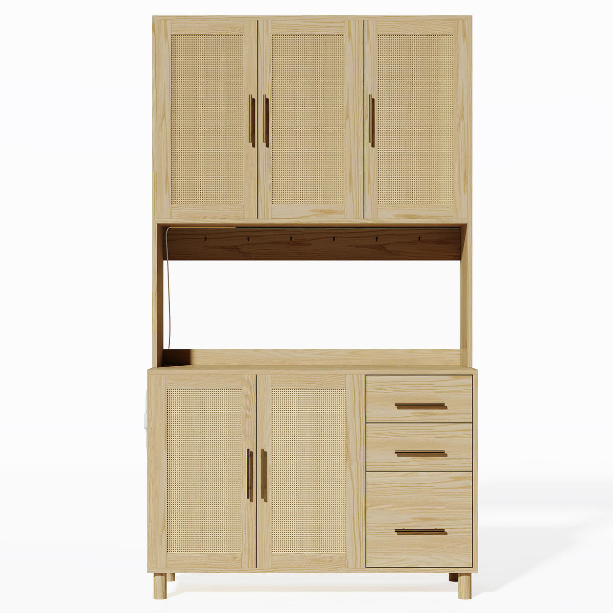 BUFFET 183 cm aus MDF mit App-gesteuerter LED-Beleuchtung Natur - Naturfarben, Holzwerkstoff (100/183/40cm) - Modenvie