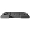 WOHNLANDSCHAFT SIERRA-U - 344x165x73 cm Grau Bouclé - Schwarz/Grau, Holzwerkstoff/Kunststoff (344/73/165cm) - ALTDECOR