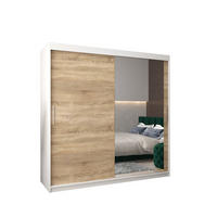 SCHWEBETÜRENSCHRANK 200/200/62 2-türig - Silberfarben/Weiß, Holz/Kunststoff (200/200/62cm) - Abiks Möbel