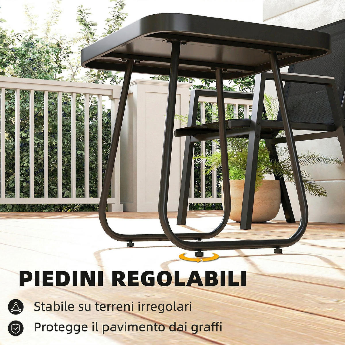 GARTEN-BEISTELLTISCHSET Schwarz 3 Stück - Schwarz, Metall (70/55/90cm) - GiPP