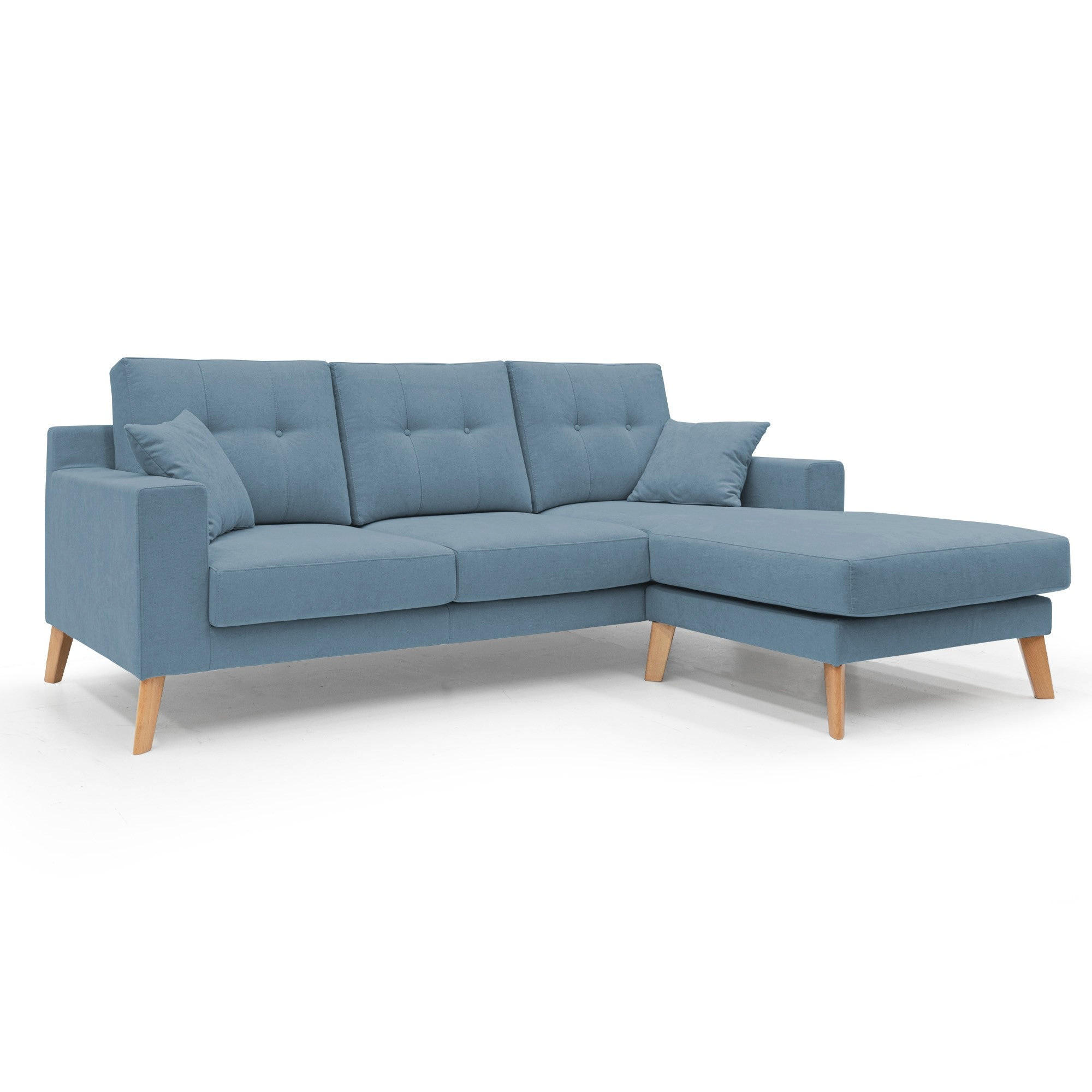 ECKSOFA Danish - Hellblau, Textil (237/91cm) - Divani.store