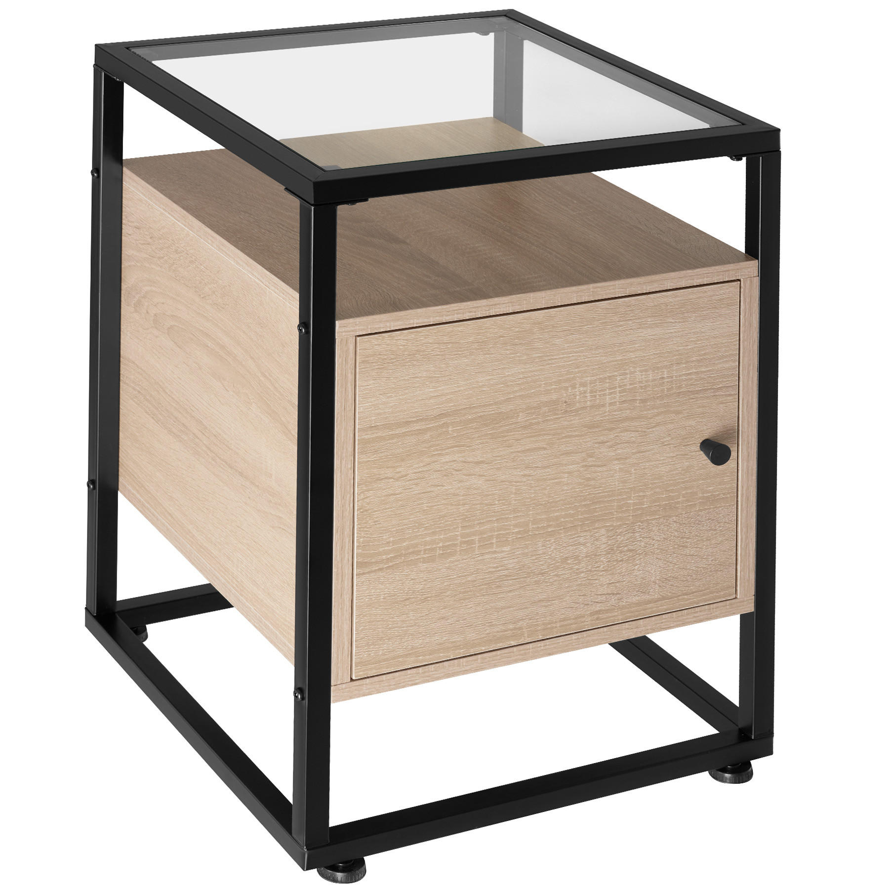 NACHTSCHRANK Dudley,40 x 43 x 60,5 cm,Industrial Holz hell, Eiche Sonoma - Naturfarben, Holzwerkstoff (40/60.5/43cm) - tectake