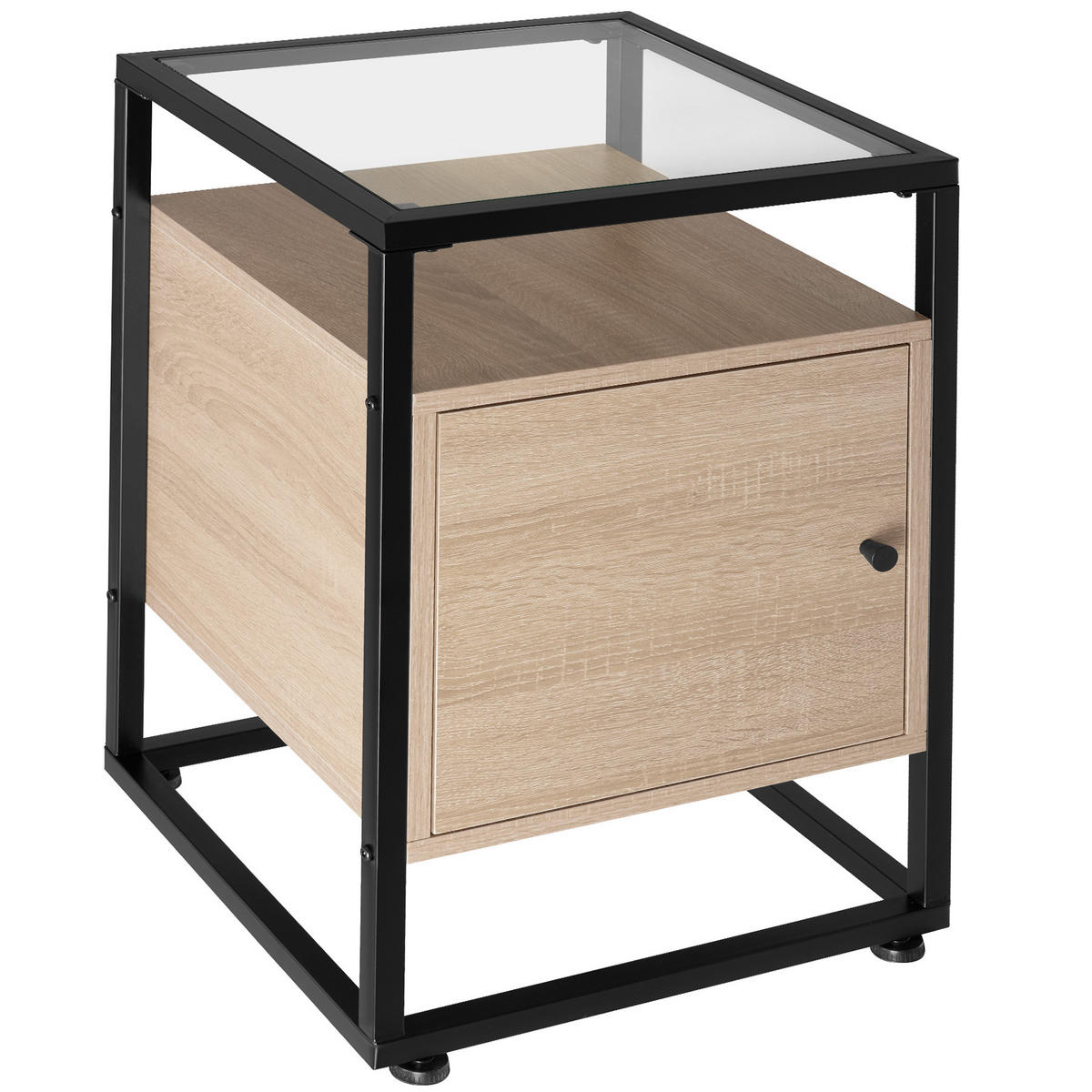 NACHTSCHRANK Dudley,40 x 43 x 60,5 cm,Industrial Holz hell, Eiche Sonoma - Naturfarben, Holzwerkstoff (40/60.5/43cm) - tectake