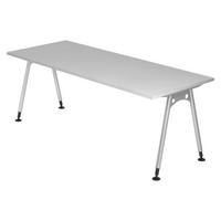SCHREIBTISCH Serie-A 80/200/74 cm in Grau - Grau, Holzwerkstoff (80/200/74cm) - bümö