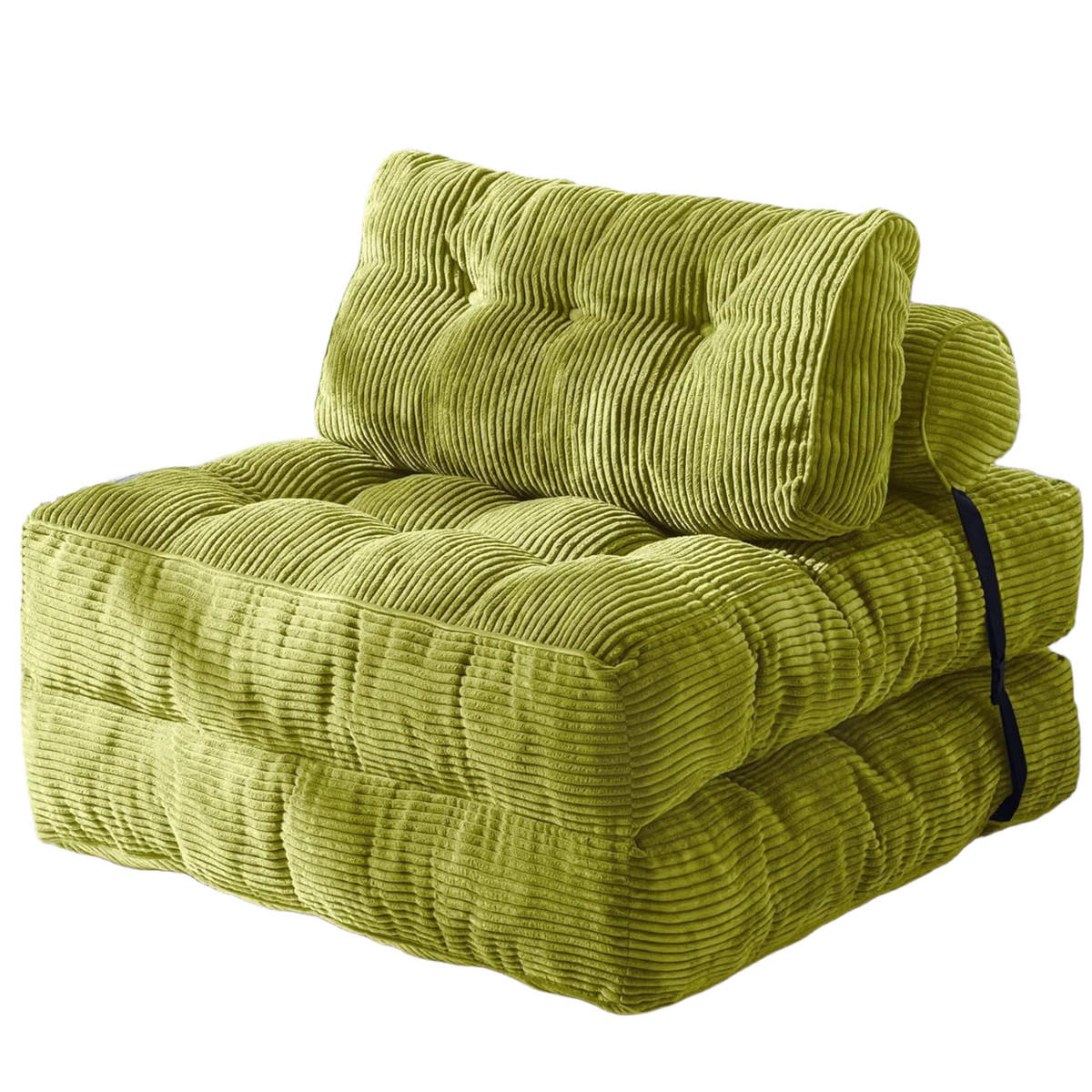SCHLAFSESSEL Schlafsofa Sofabett Einzelsofa mit Waschbarem Kissen - Grün, Textil (85/40/85cm) - Authentics