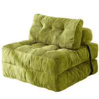 SCHLAFSESSEL Schlafsofa Sofabett Einzelsofa mit Waschbarem Kissen - Grün, Textil (85/40/85cm) - Authentics