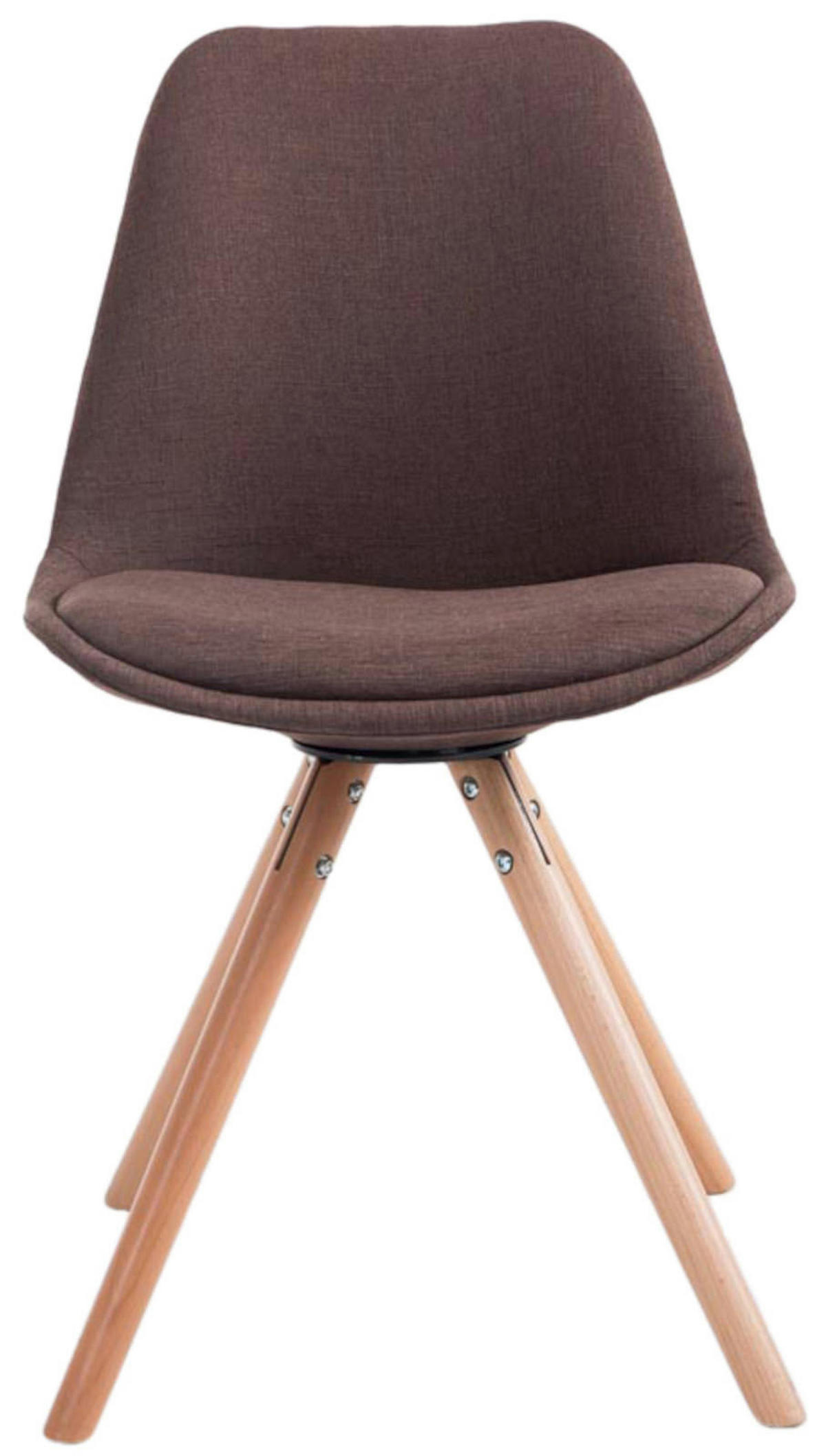 STUHL 4er Set Stoff braun - Eukalyptusholzfarben/Braun, Holz/Textil (48/84/56cm) - CLP