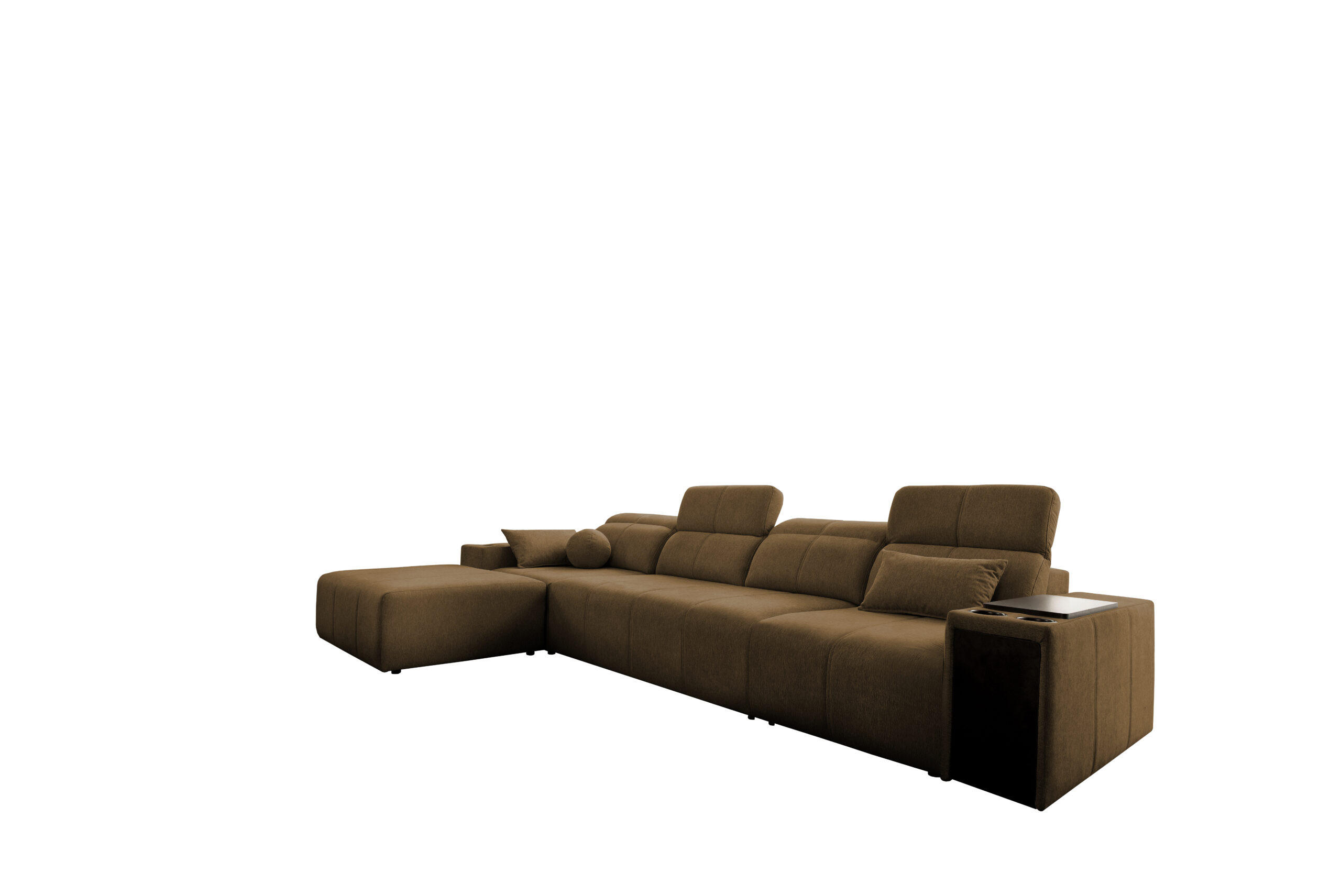 ECKSOFA mit Schlaffunktion und Mindy XII Stoff Verita Braun Links - Braun, Holz/Textil (202/348cm) - Kaiser Möbel