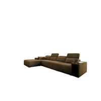 ECKSOFA mit Schlaffunktion und Mindy XII Stoff Verita Braun Links - Braun, Holz/Textil (202/348cm) - Kaiser Möbel