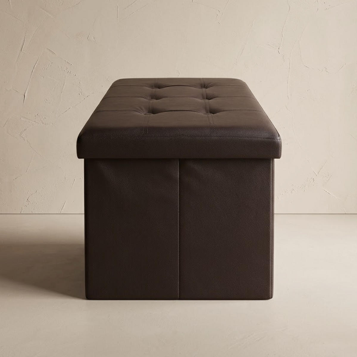 HOCKER mit Stauraum aus Kunstleder - Braun, Leder (40/40/80cm) - SCENA LIVING