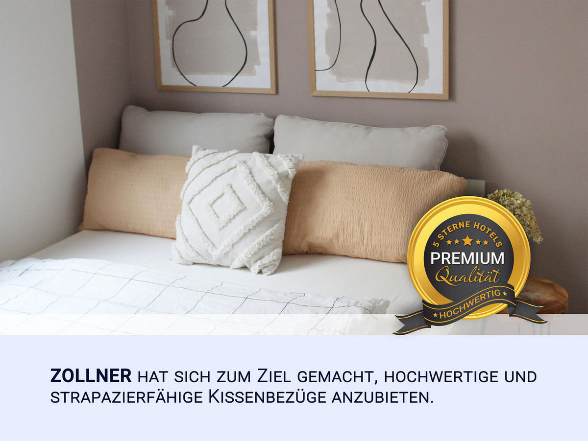 KISSENBEZUG, 2er-Set, 40x80 cm, 100% Baumwolle, Braun - Hellbraun, Textil (40/80cm) - Zollner