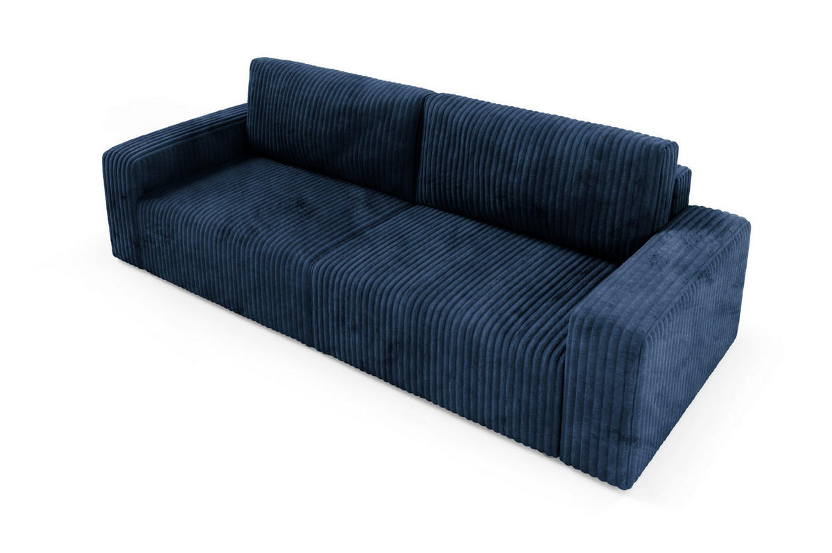 SCHLAFSOFA 4-Sitzer Cord Blau - Blau, Textil (244/70/102cm) - Furnisell
