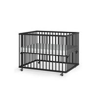 LAUFGITTER 75x100 cm mit Matratze SleepPlus - Black Edition - Premium Kollektion - Schwarz, Holz (100/74/75cm) - Sämann – make a difference.