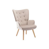 SESSEL - Samt - Beige - VATELY - Beige, Textil (78/95.5/69cm) - Vente-Unique