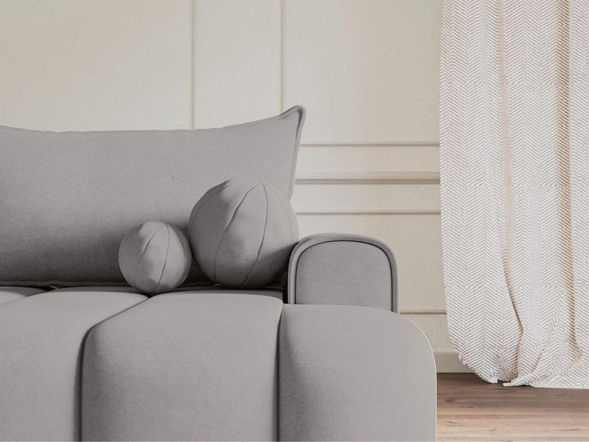 ECKSOFA Dandelino Grau mit Samtbezug, rechts - Schwarz/Grau, Kunststoff/Textil (172/271cm) - Selsey
