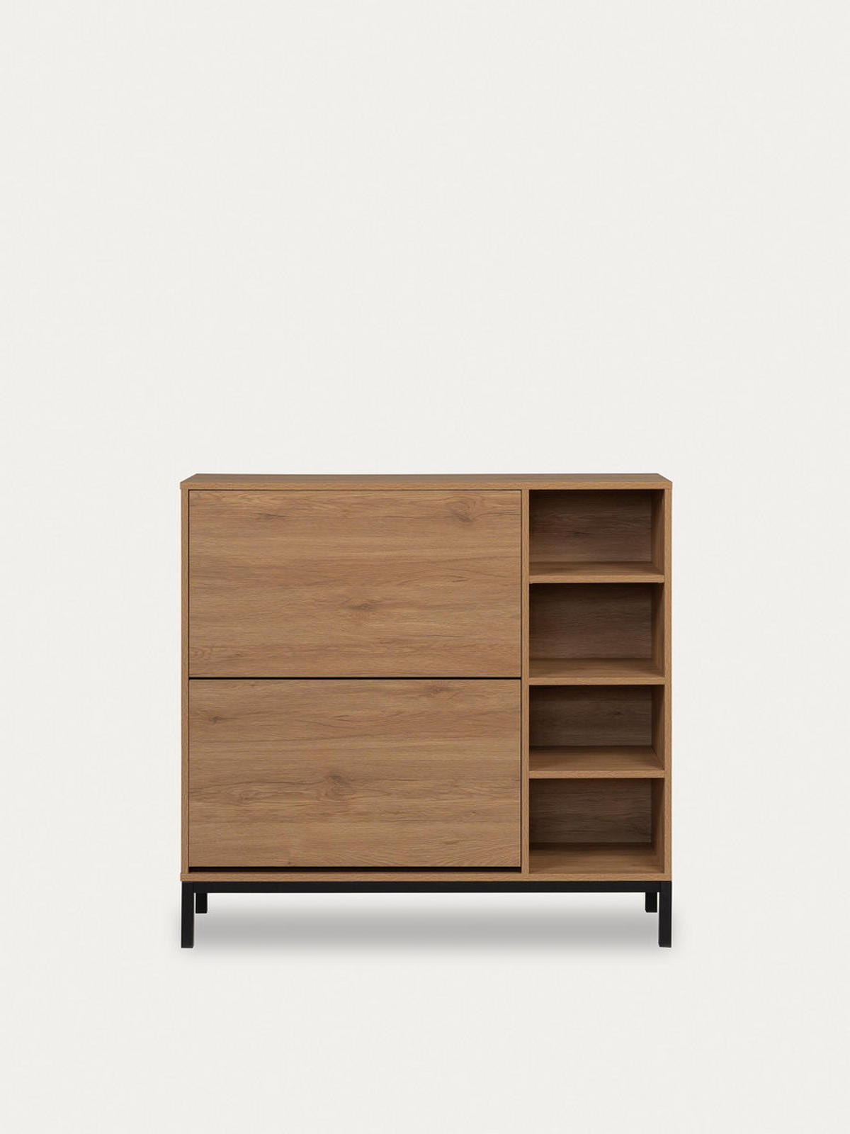 SCHUHSCHRANK Kolb Natur 105 cm x 99 cm - Braun, Holzwerkstoff (105/99/30cm) - Kenay Home