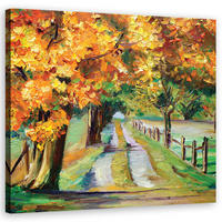 BILD auf Leinwand, Landschaften - Orange - Orange, Textil (40/40cm) - Feeby