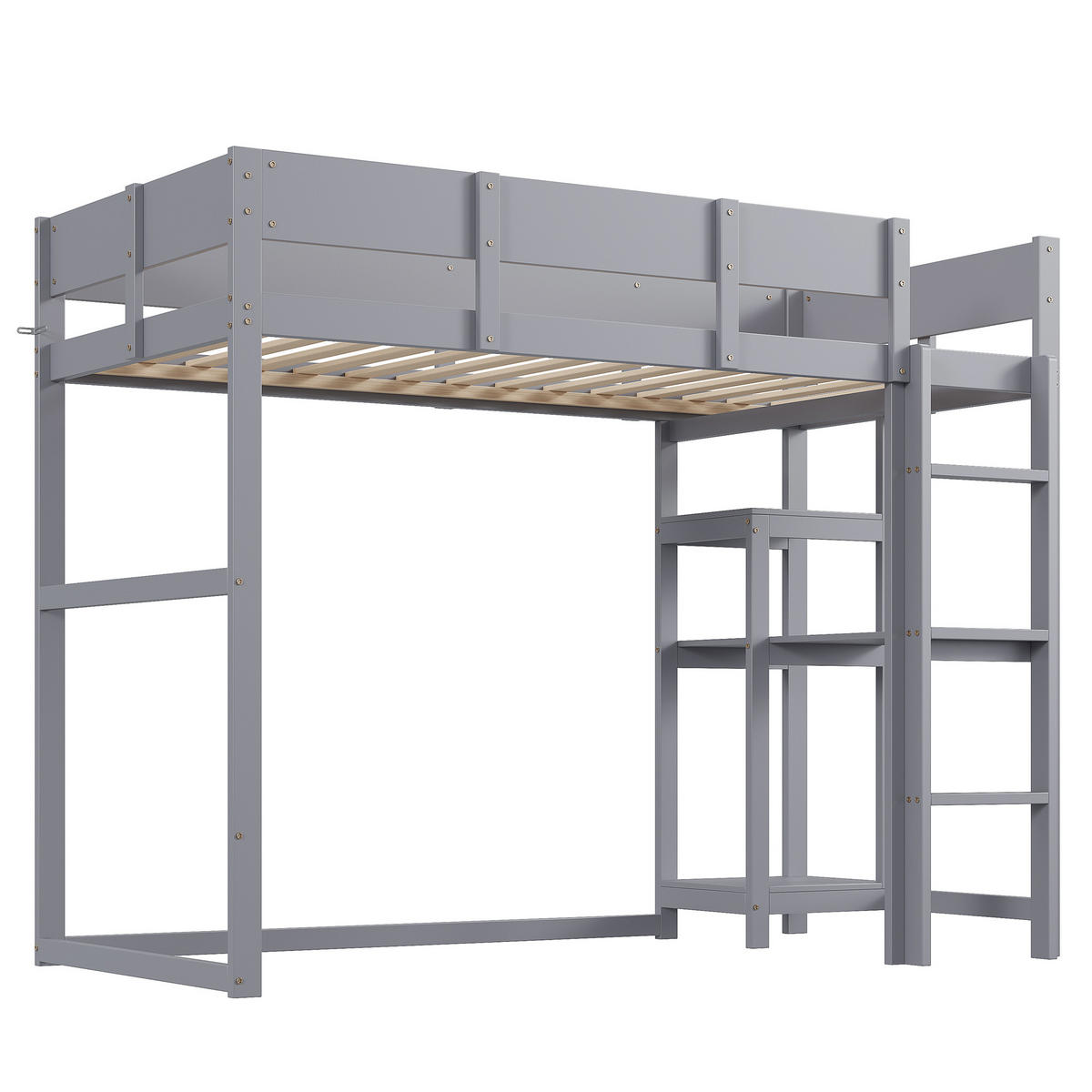 HOCHBETT 90x200 cm Kiefer Lattenrost grau - Grau, Holz (90/200cm) - LEBENLANG