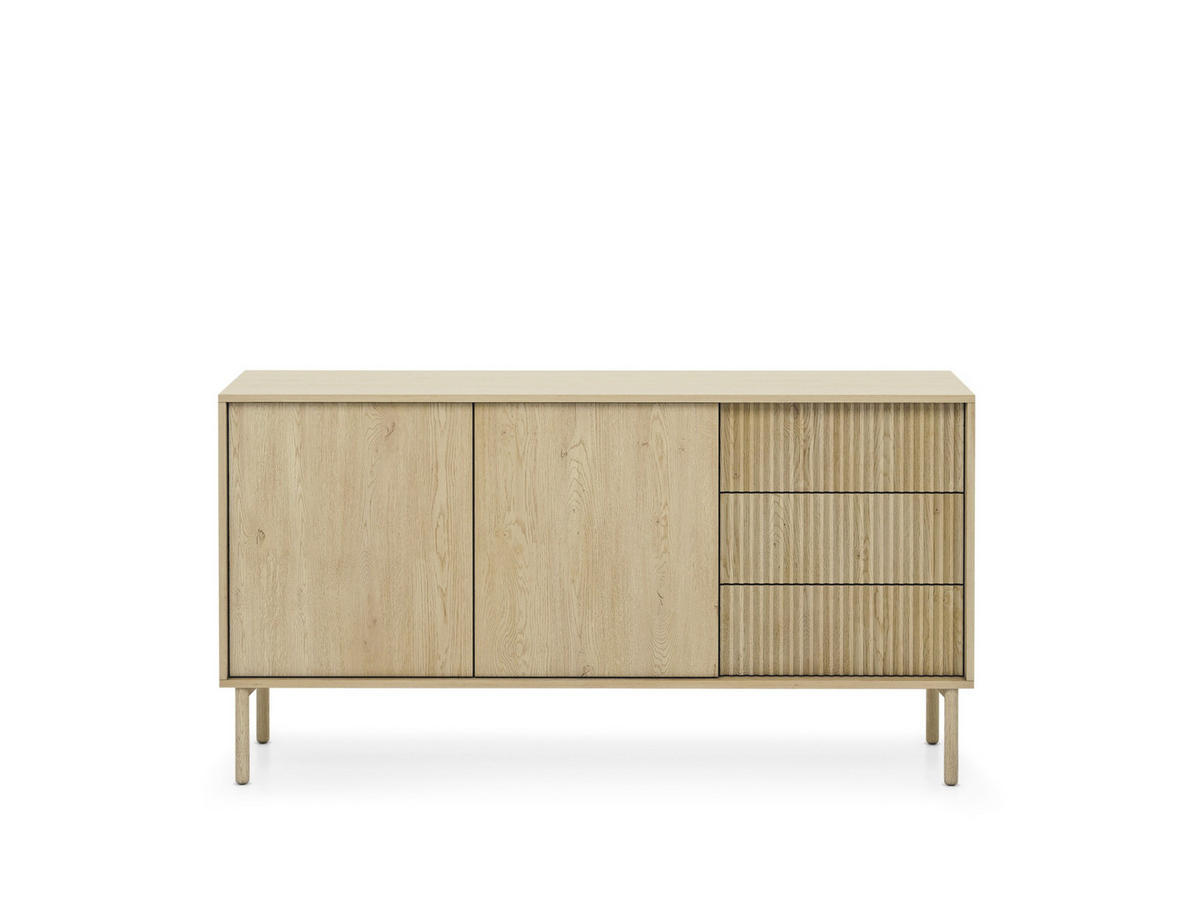 KOMMODE Aviro Eiche Cremona, Kombikommode - Hellbraun/Eichefarben, Holzwerkstoff (154/80/40cm) - Bettso