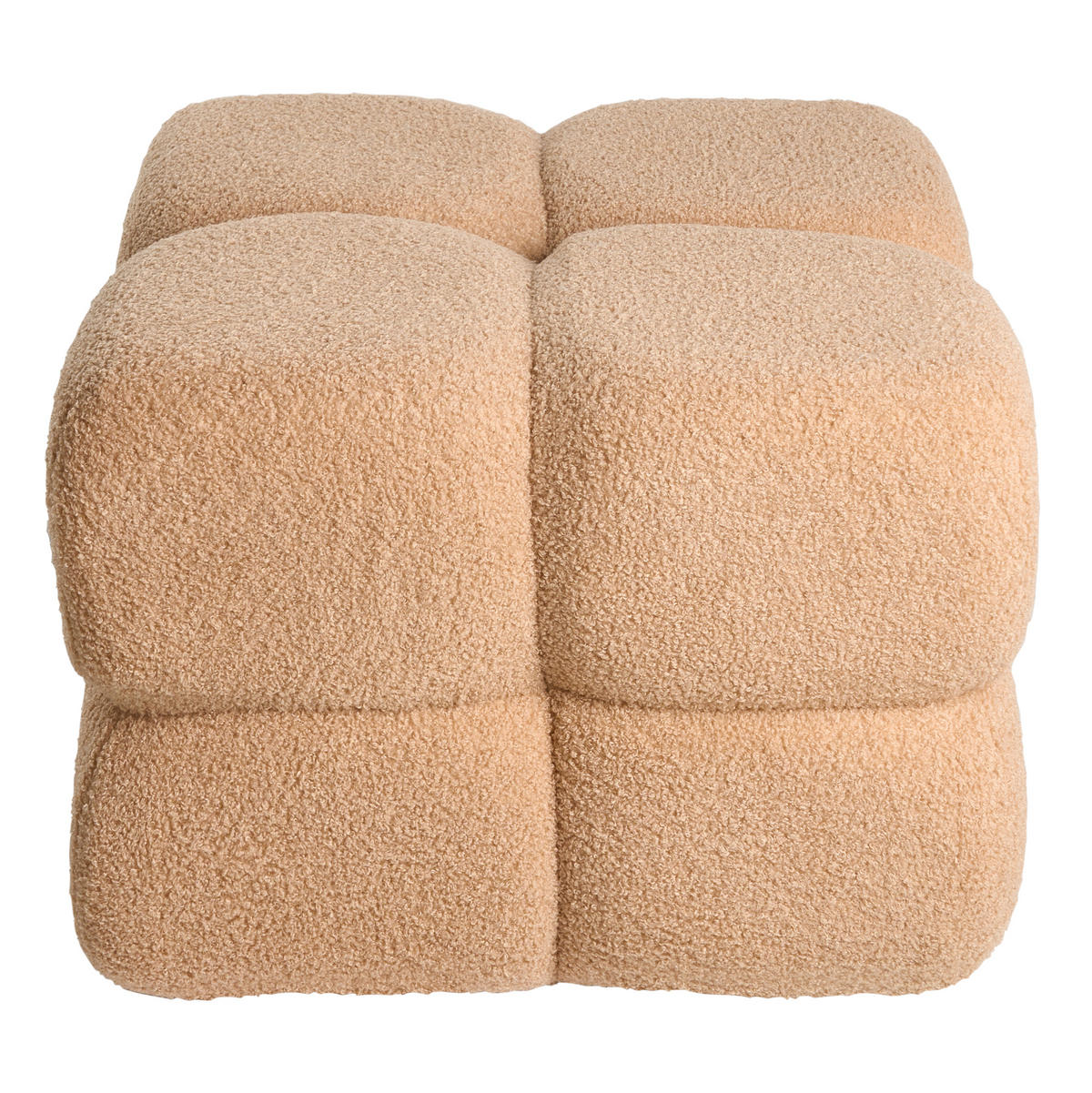 POUF Bouclé Beige Caliente - Beige, Textil (60/44/60cm) - Beliani