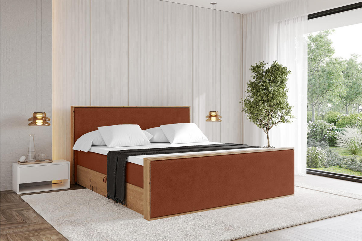 BOXBETT LOLLI9 -Z 160x200 - H4 Rot - Rot, Holzwerkstoff (160/200cm) - ALTDECOR