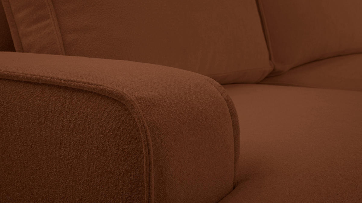 ECKSOFA L Form Ablia Ziegelrot 267/168/87 cm mit Schlaffunktion L - Dunkelorange/Schwarz, Kunststoff/Textil (168/267cm) - AX Living