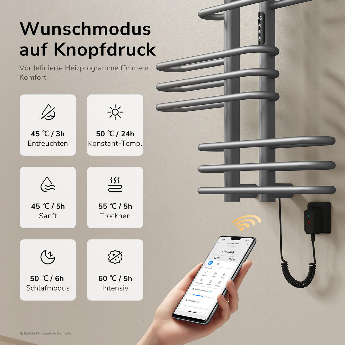 HEIZKÖRPER Elektrisch - Anthrazit, Metall (66/66/16.5cm) - EMKE