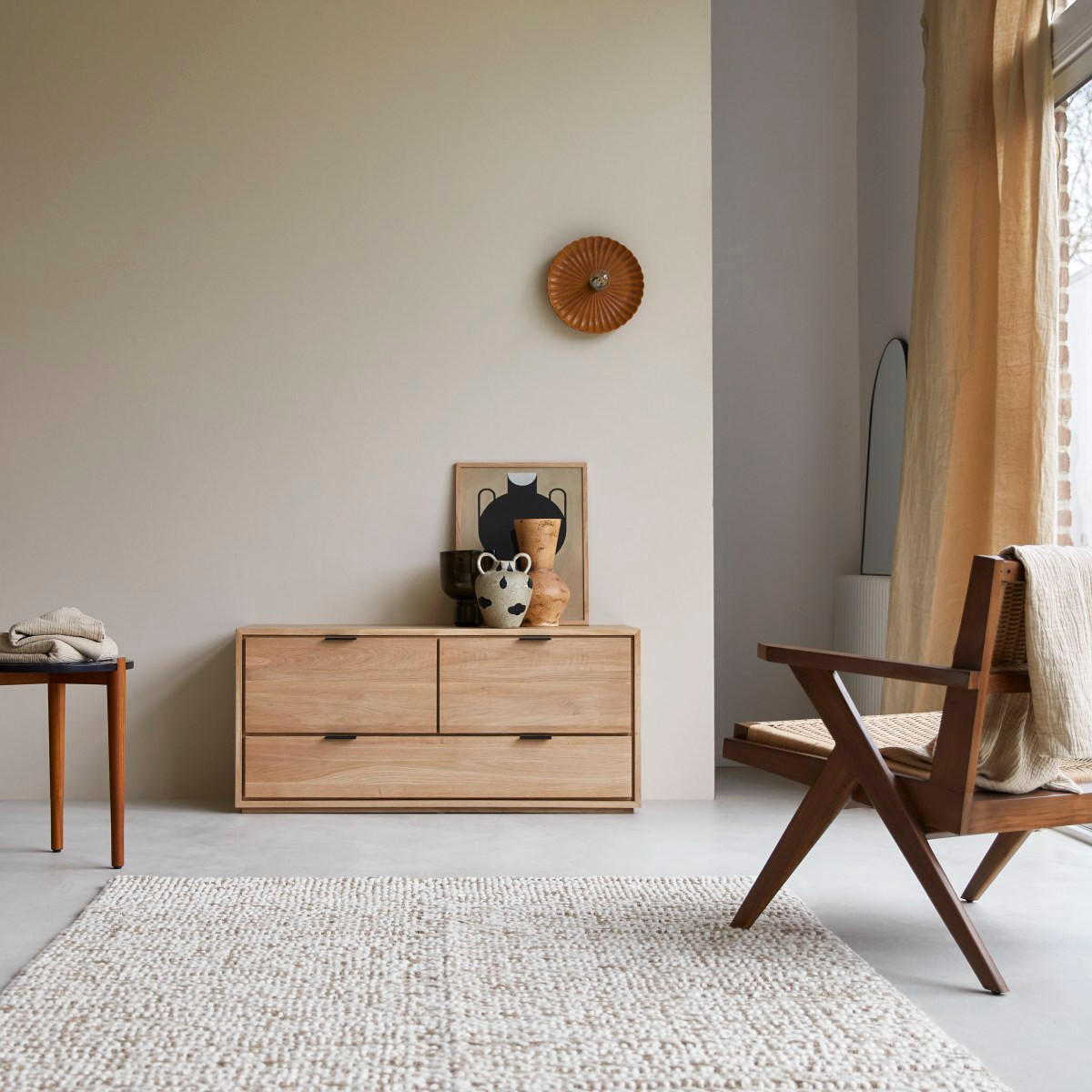 TV-SCHRANK Senson Natur aus Eiche - Naturfarben, Holz (120/55/45cm) - Tikamoon