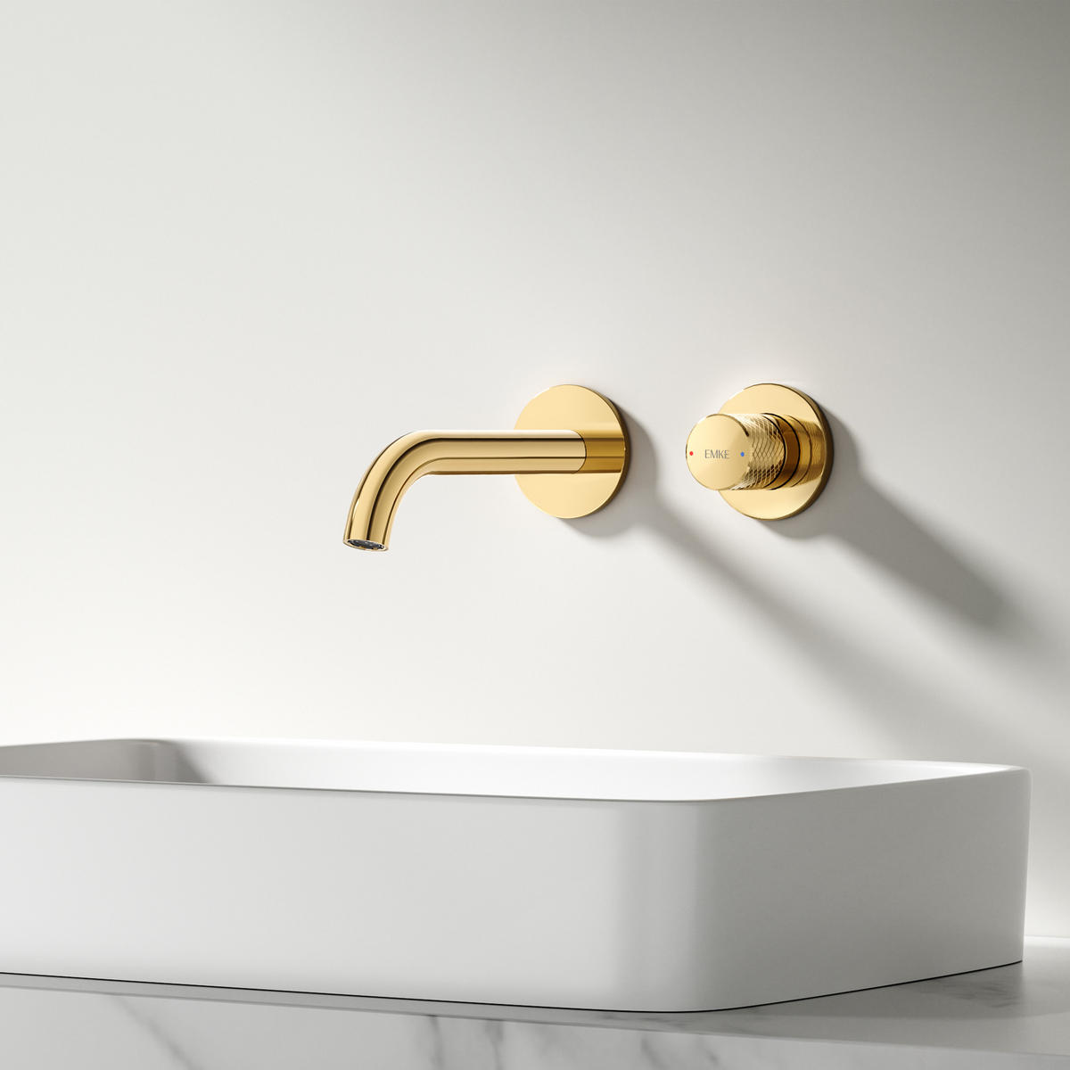 WASCHTISCHARMATUR Unterputz Champagnergold 28,1/14/6,5 cm - Champagner, Metall (28.1/14/6.5cm) - EMKE