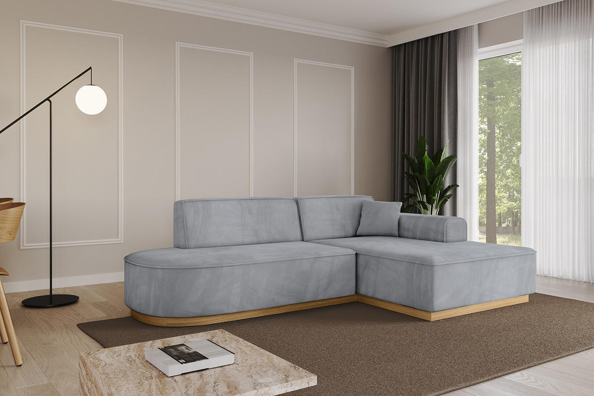 ECKSOFA Ottomane Rechts IREA-L1-v2 - 232x165x80 cm Grau - Titanfarben, Holzwerkstoff/Textil (232/165cm) - ALTDECOR