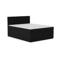 BOXBETT MEXICO 140/200 in Velours Schwarz mit Doppelmatratze - Schwarz, Holz/Holzwerkstoff (140/200cm) - Deine Möbel 24