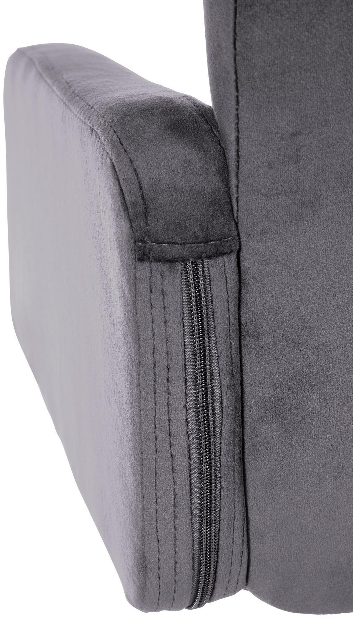 BARHOCKER Samt Dunkelgrau - Chromfarben/Dunkelgrau, Textil/Metall (60/93/56cm) - CLP