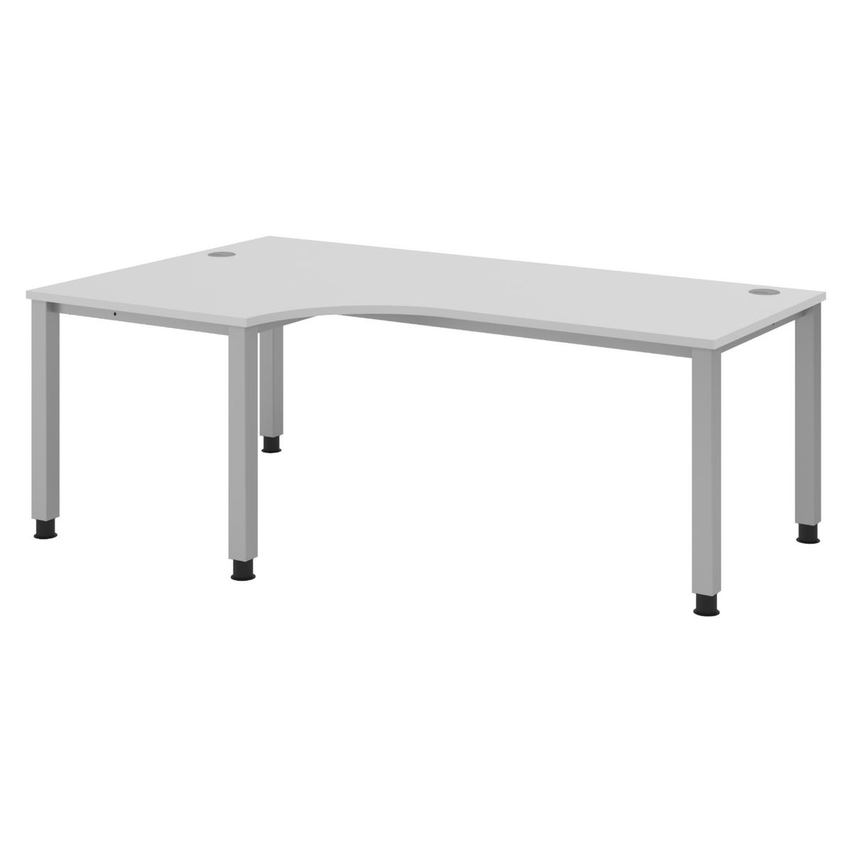 SCHREIBTISCH Serie-Q Gestell: Silber 120/200/74 cm in Grau - Grau, Holzwerkstoff (120/200/74cm) - bümö