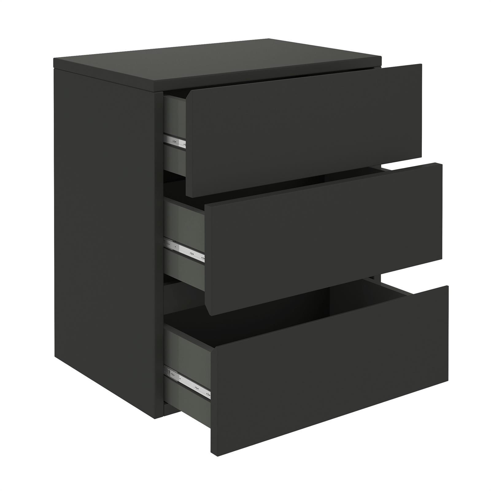 NACHTKOMMODE ANNO - Schwarz, Holzwerkstoff (42/47/30cm) - CARO-Möbel