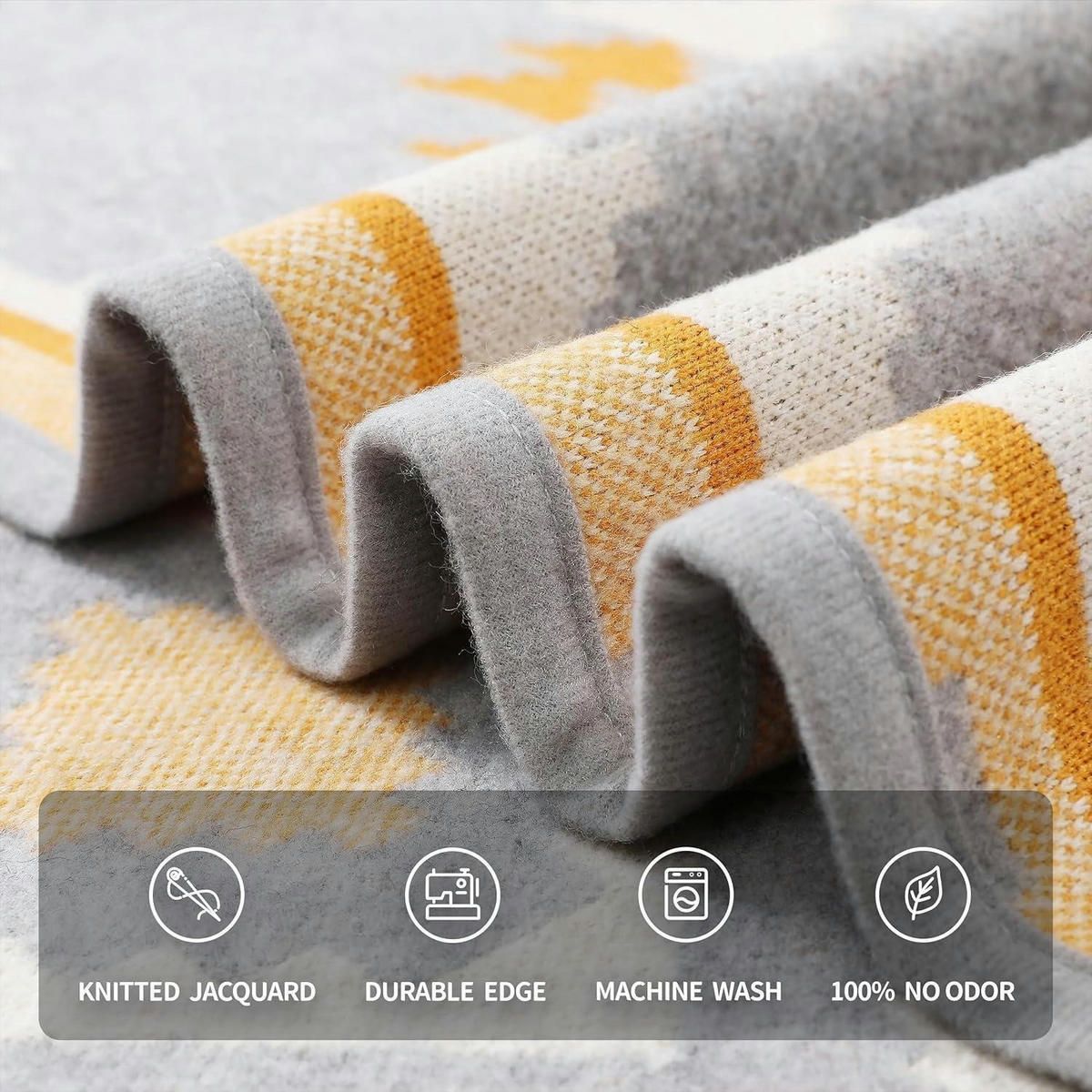 ÜBERWURF Merinowolle Marokkograu 160 x 129,5 cm - Multicolor, Textil (129.5/160cm)