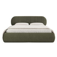 POLSTERBETT Asmelio Khaki 160x200 cm - Grün, Holz/Textil (160/200cm) - Selsey