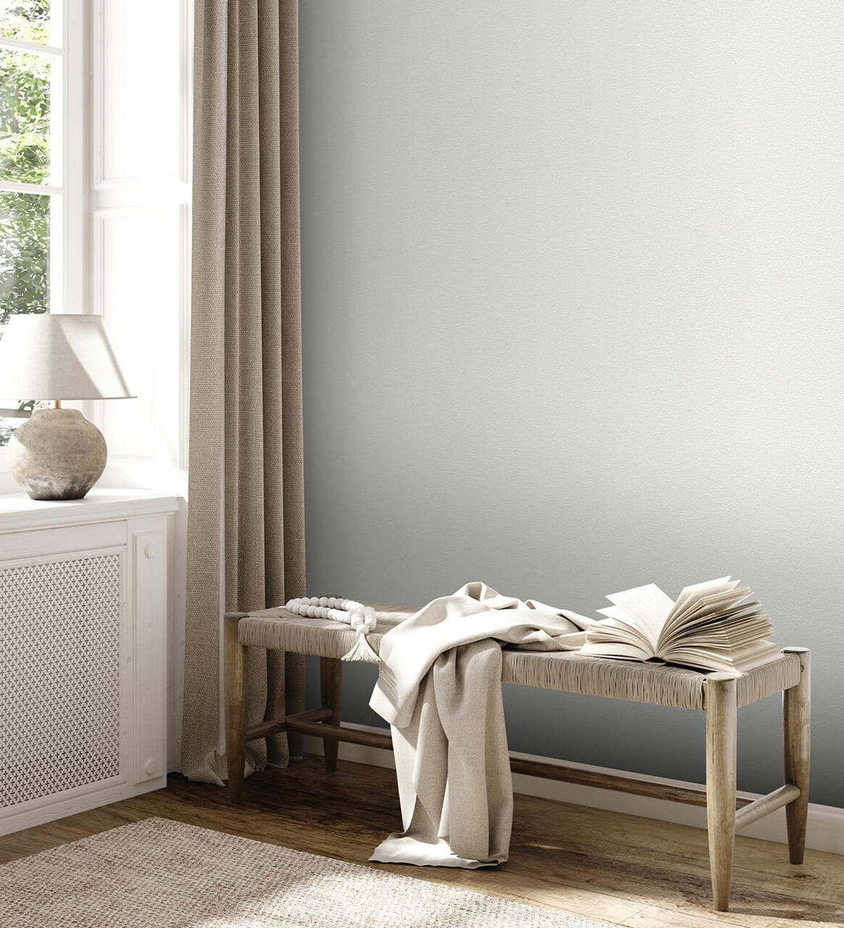 VLIESTAPETE Weiß 53/1005 cm - Weiß, Textil (53/1cm) - KUNSTLOFT