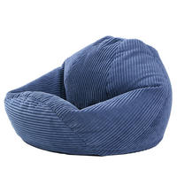 POUF kord Blau - Blau, Textil (85/50/85cm) - Nordlys