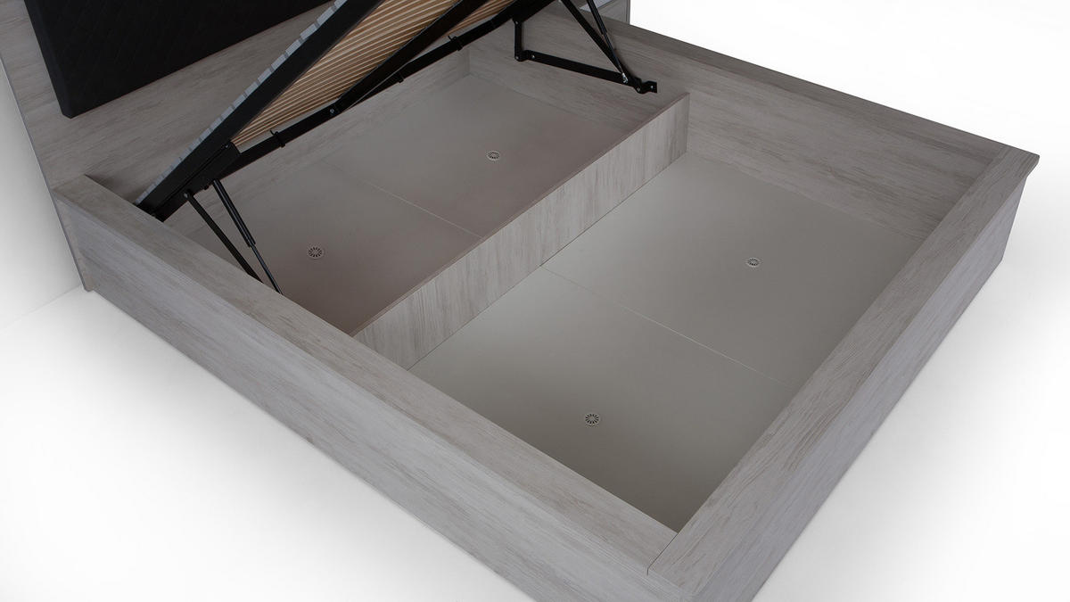 DOPPELBETT Martin 160x200 mit Bettkasten - Schwarz/Braun, Holzwerkstoff/Metall (160/200cm) - Ravio