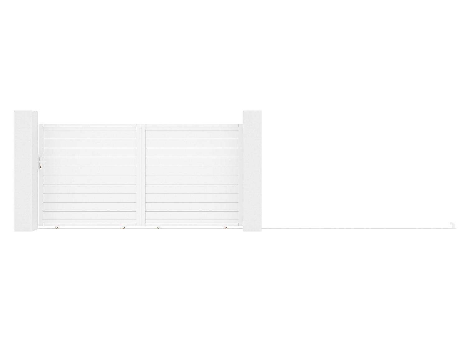 SCHIEBETOR - 348cm x 4.6cm - Plastik - weiß - NAZARIO - Weiß, Kunststoff (348/178cm) - Vente-Unique