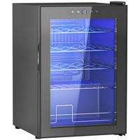 WEINKÜHLSCHRANK Metall Hartglas Schwarz - Schwarz, Metall (45/64/43cm) - HOMCOM