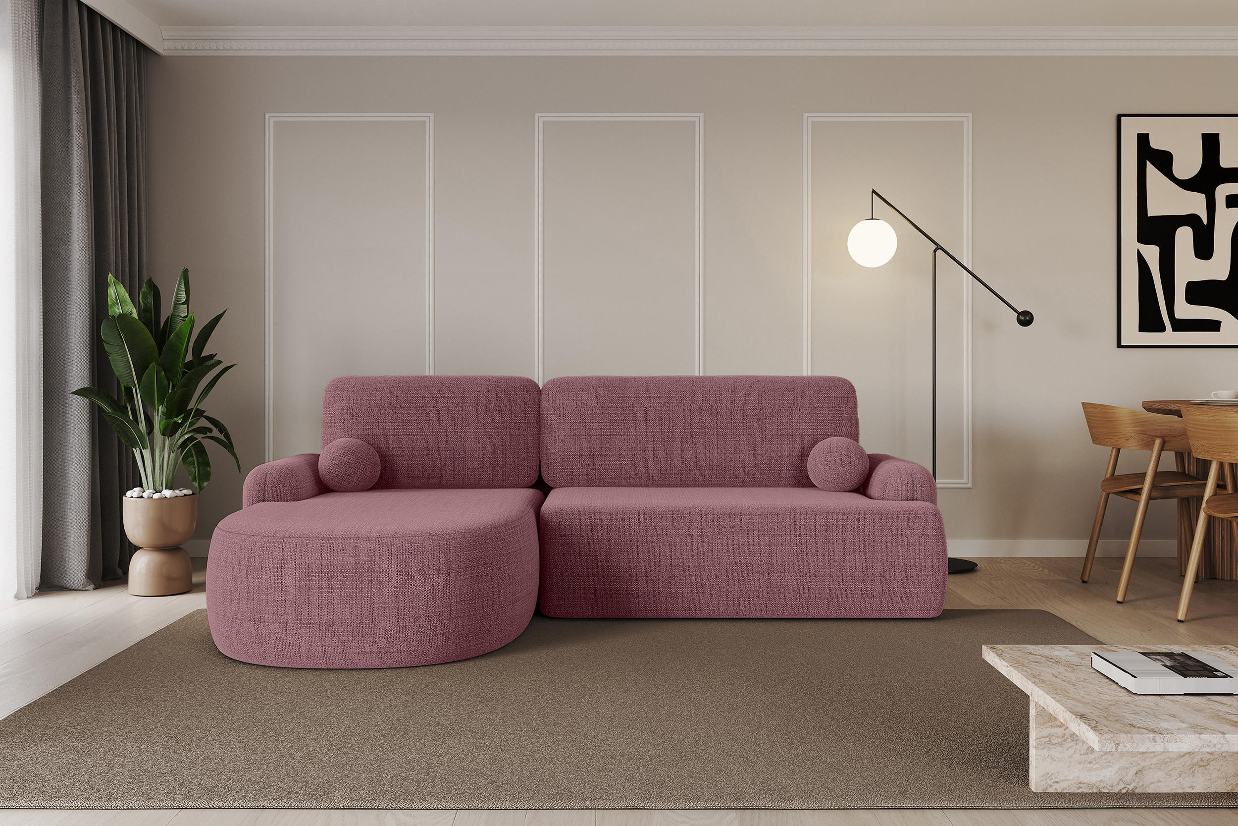 Thumbnail - Altdecor Ecksofa, Altrosa, Textil, 264x172 cm, Wohnzimmer, Sofas & Couches, Wohnlandschaften, Ecksofas