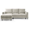ECKSOFA Nalika Hellbeige mit Cordbezug - Beige/Creme, Holz/Textil (230/143cm) - Selsey