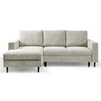 ECKSOFA Nalika Hellbeige mit Cordbezug - Beige/Creme, Holz/Textil (230/143cm) - Selsey