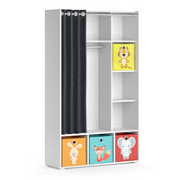 KINDERKLEIDERSCHRANK Luigi Weiß 105.8 x 178.1 cm Mit Faltboxen (bunt) - Multicolor/Weiß, Holzwerkstoff (105.8/178.1/38cm) - Vicco