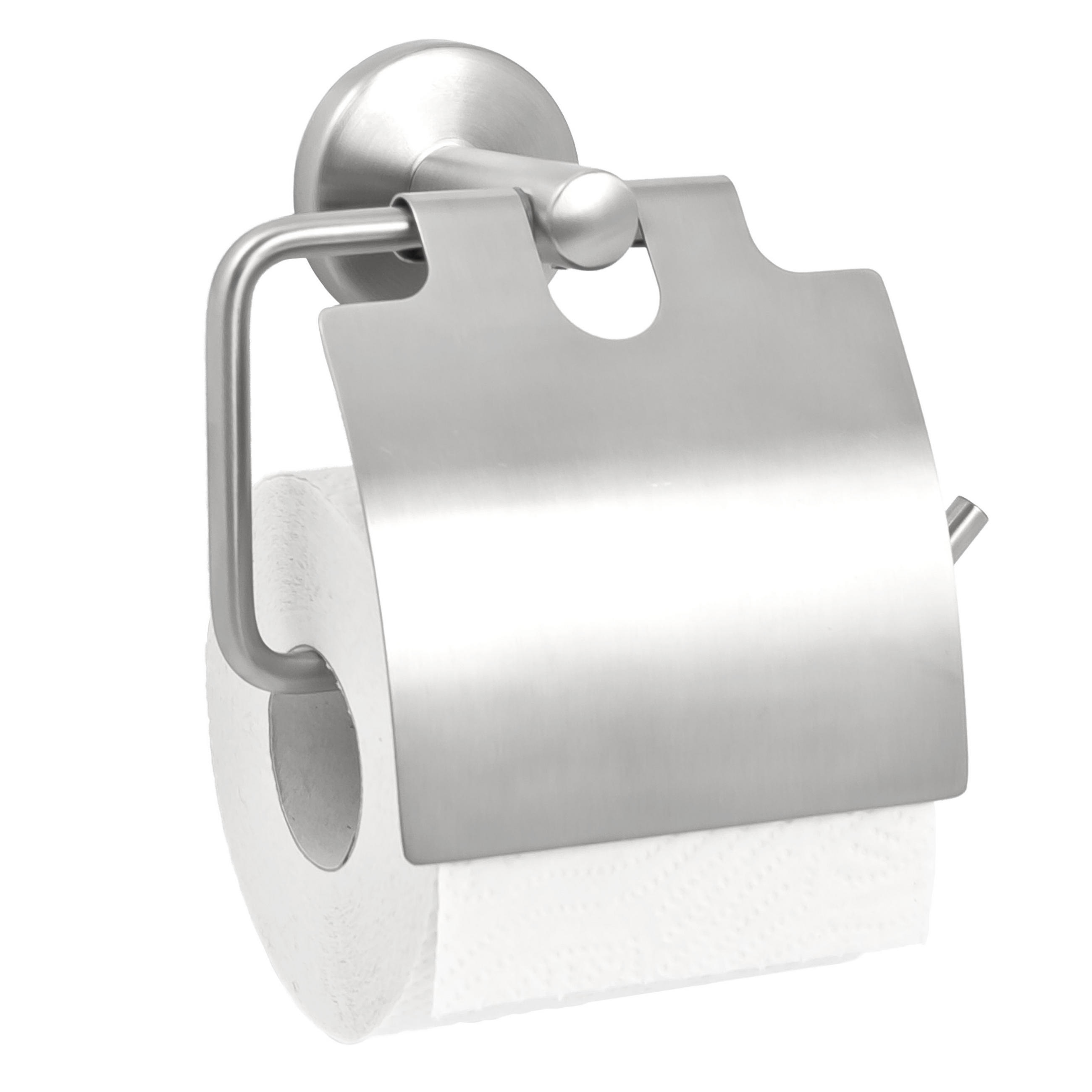 TOILETTENPAPIERHALTER PIAZZA, Edelstahl - Edelstahlfarben, Metall (16.5/14/7cm) - bremermann